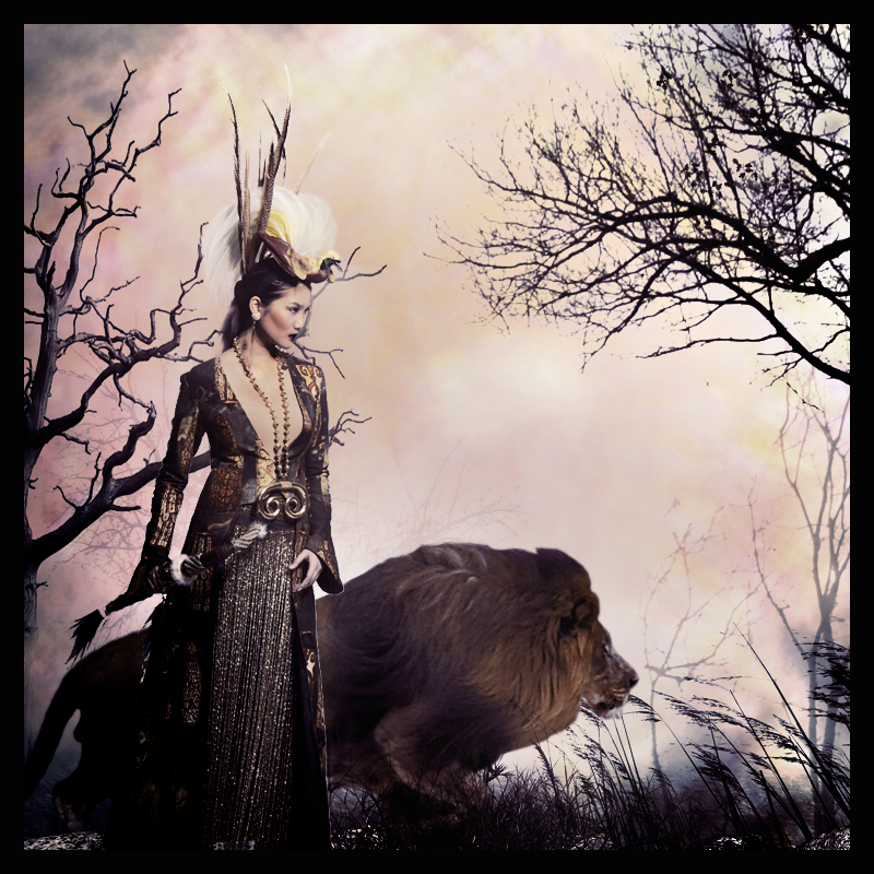 Warrior princess and Lion