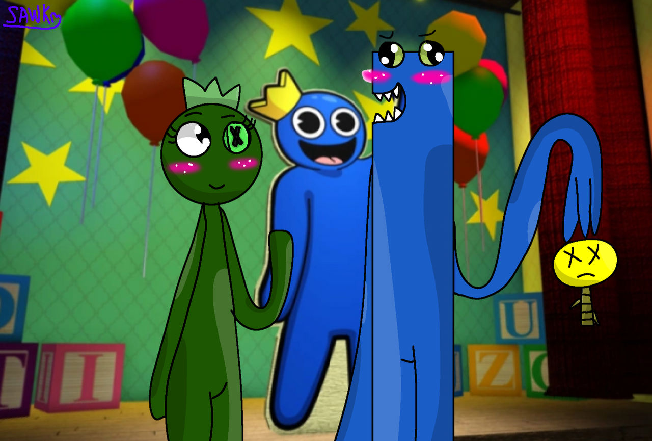 Blue, green and gold (oc ) rainbow friends by redguy555446 on DeviantArt
