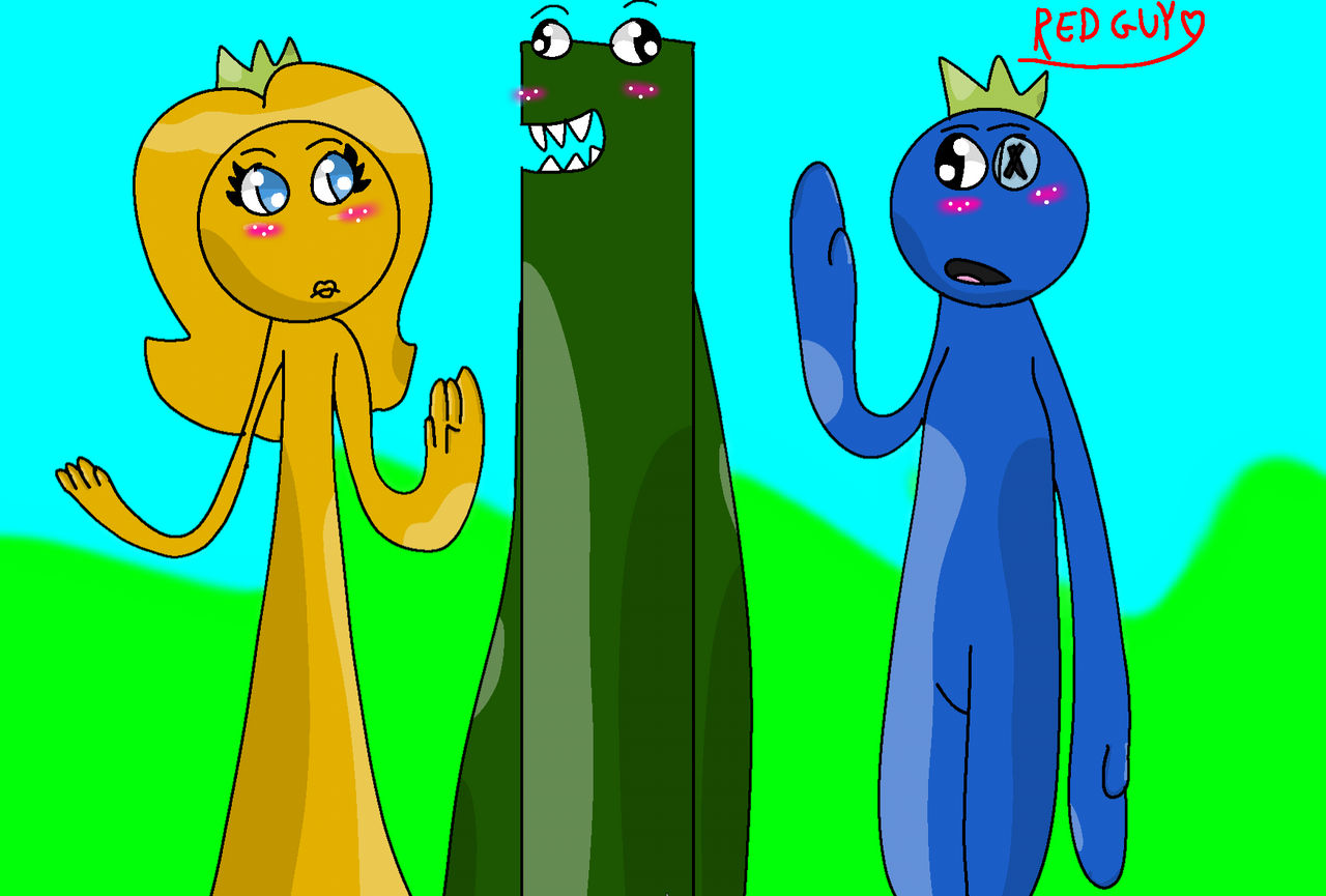 Blue, green and gold (oc ) rainbow friends by redguy555446 on