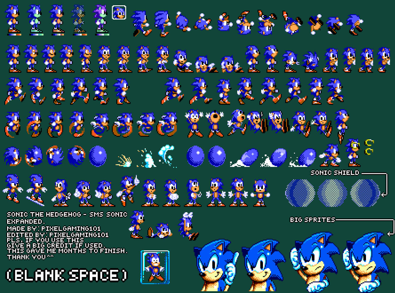 Custom / Edited - Sonic the Hedgehog Customs - Super Sonic (Master System /  Game Gear-Style, Expanded) - The Spriters Resource