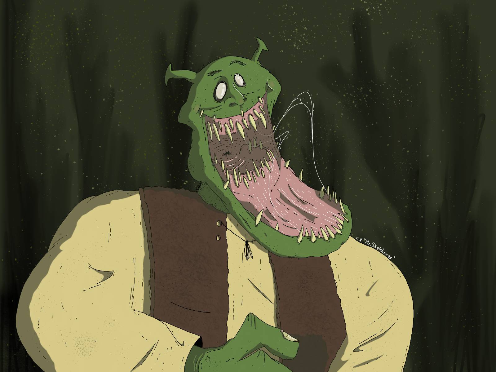 Shrek (First Drawing Anniversary Redraw) by Mr-skelebones on DeviantArt