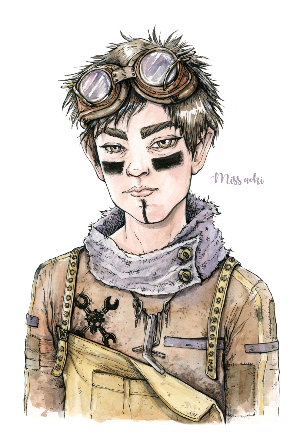 Steampunk mechanic boy