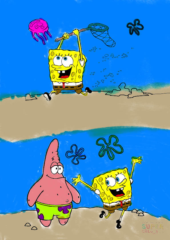 Spongebob Catching Rope SpongeBob is catching a jellyfish by henrytheanimator2006 on DeviantArt