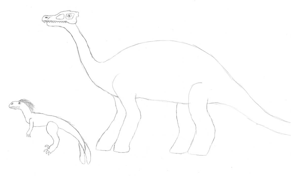 Raptor and Skull Sauropod by wifeofahermaphrodite on DeviantArt