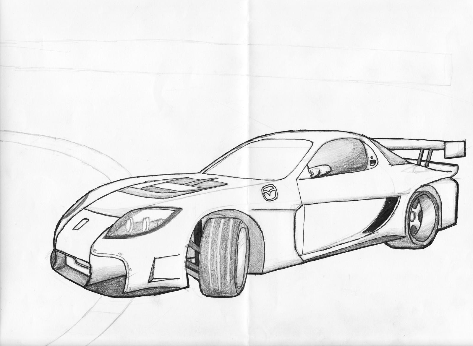 Машинки раскраски Mazda rx7
