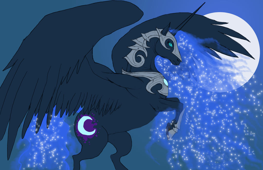 Nightmare Moon MLP flat colors