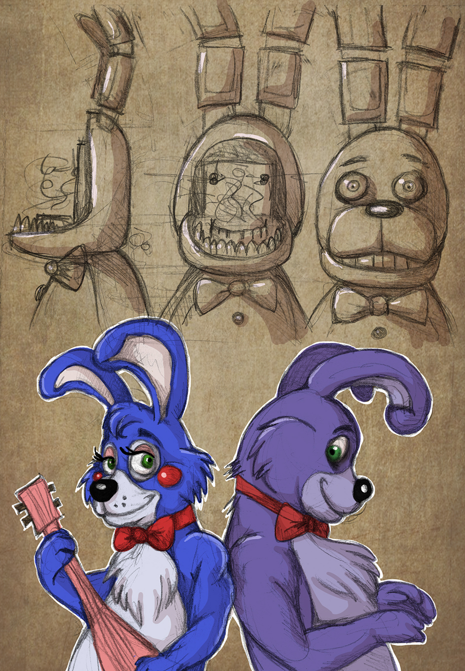 FNAF - Bonnie, Toy Bonnie and Withered Bonnie