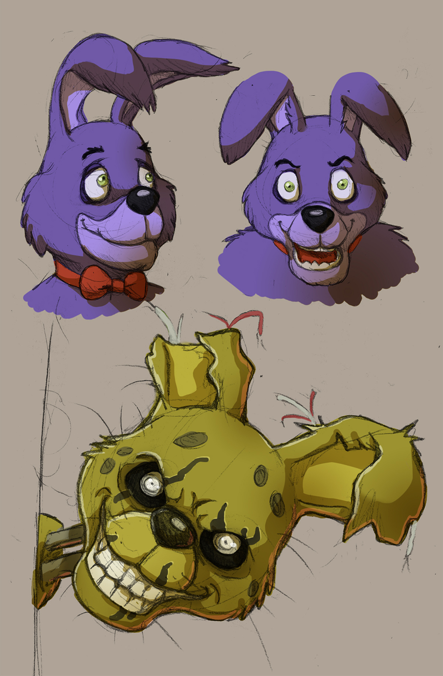 FNAF - Bonnie and Springtrap doodles