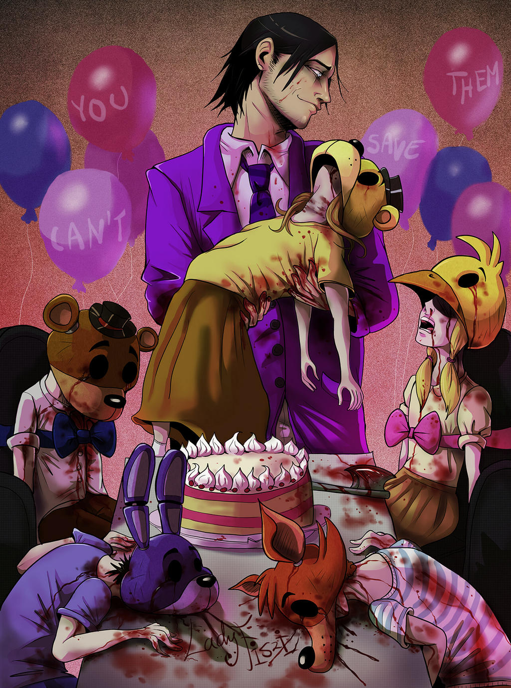 fnaf purple guy and the dead children by ladyfiszi on.