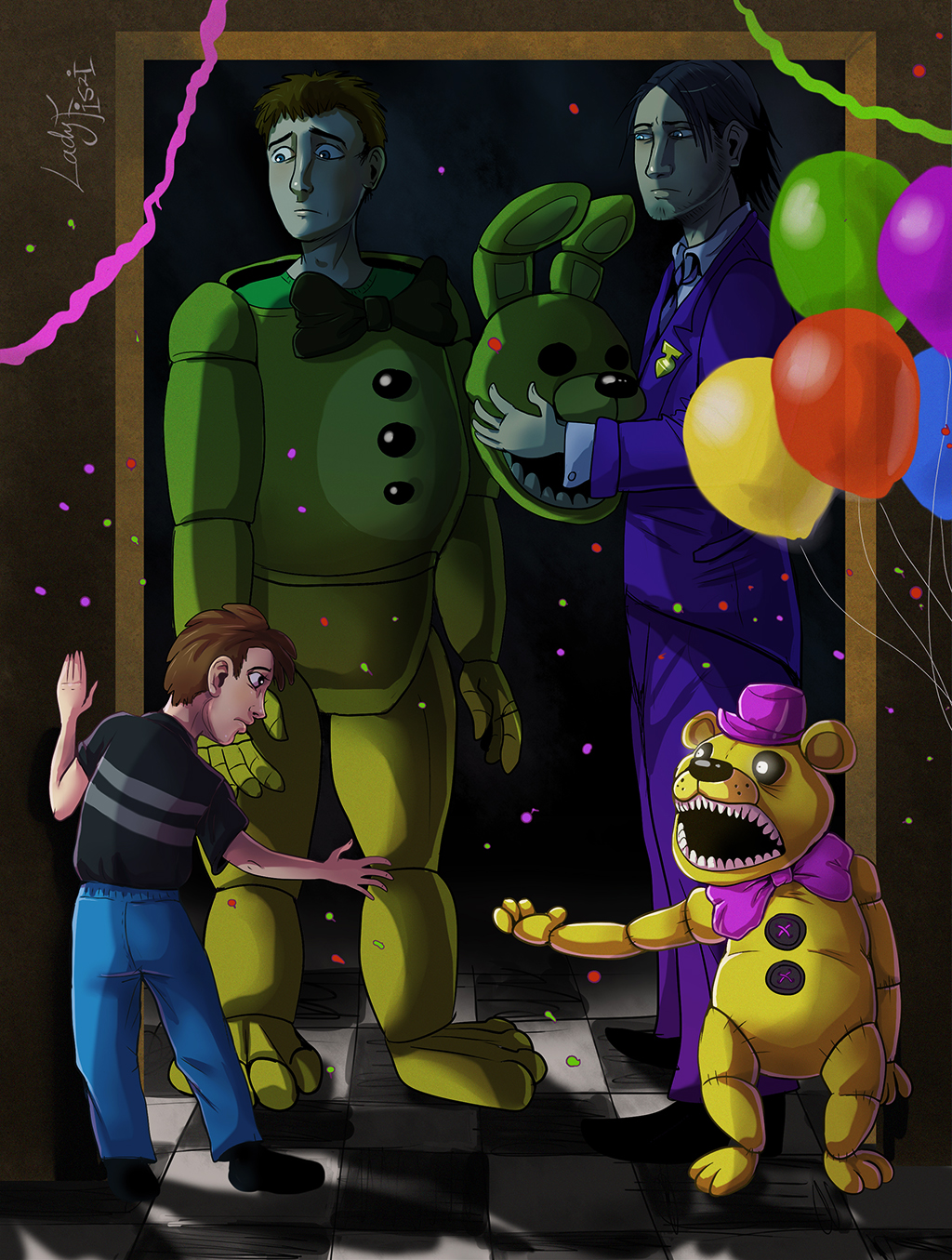 FNAF 4 - Fredbear Encounter by LadyFiszi on DeviantArt