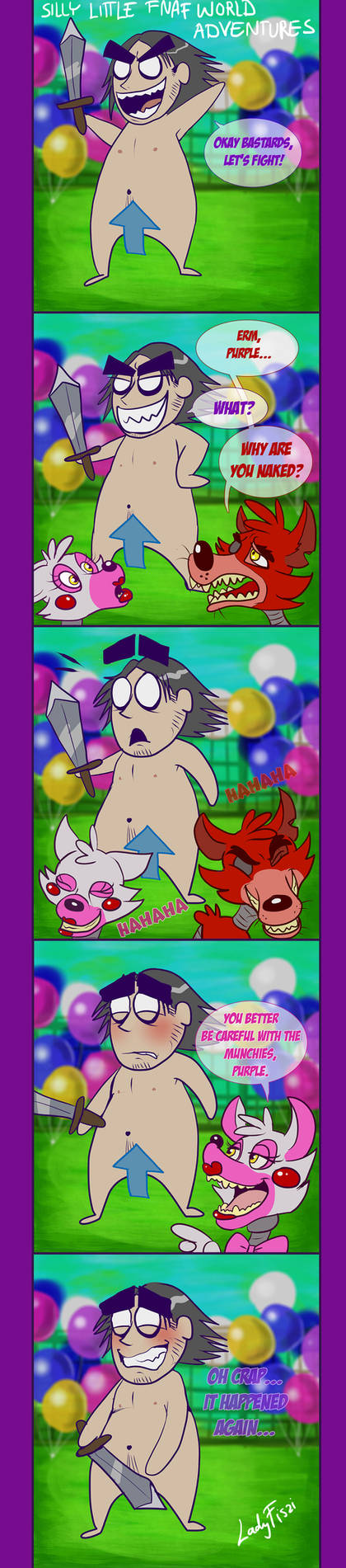 Silly FNAF World comics - Naked Purple Guy