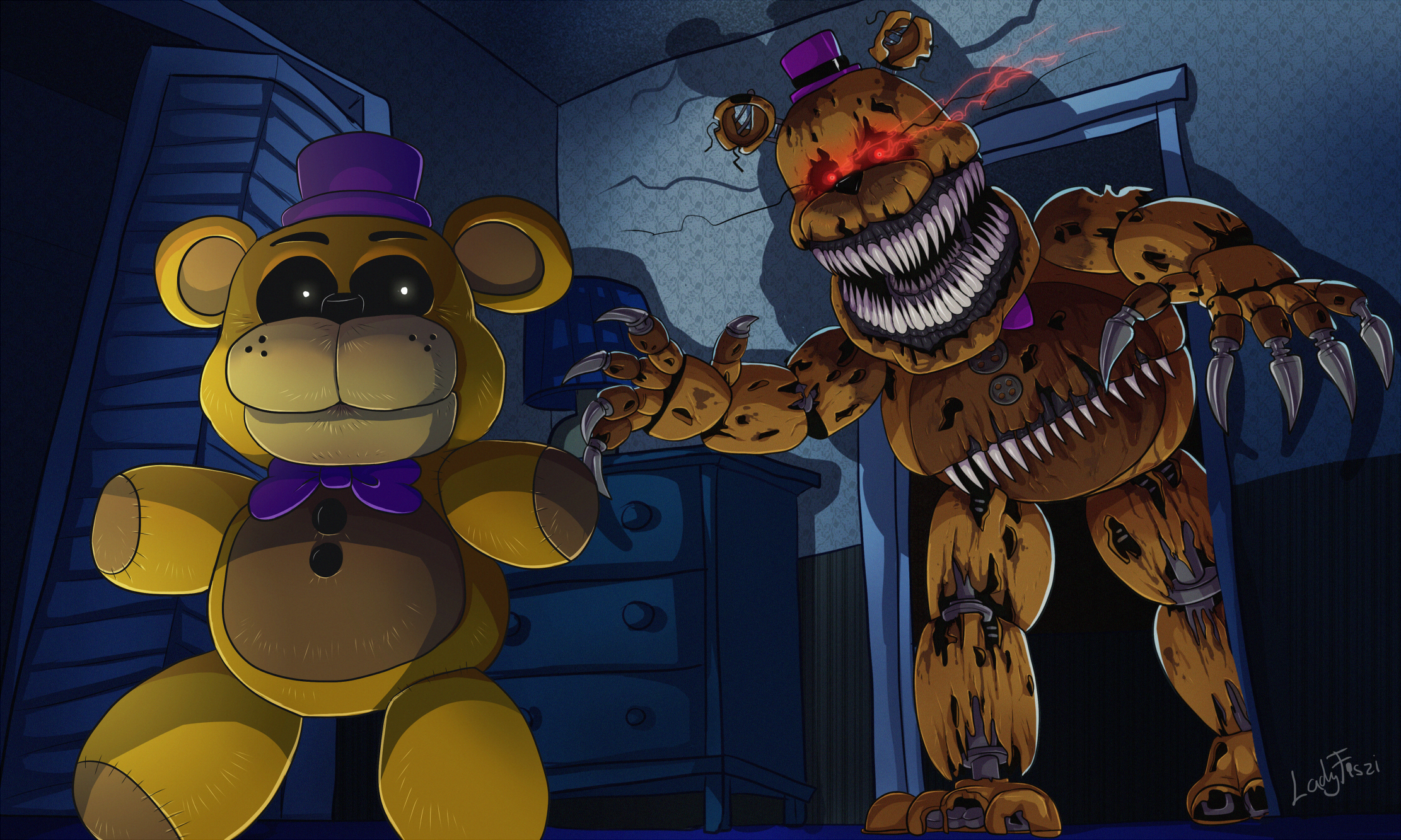 Nightmare Fredbear in real life animatronics, Five Nights at Freddy's