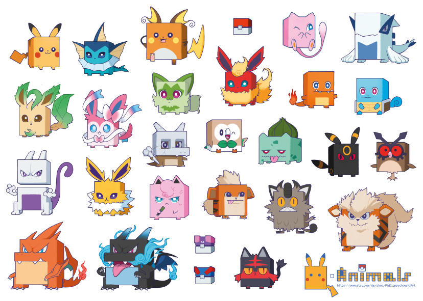 Square Pokemon Stickers by Flipsi on DeviantArt