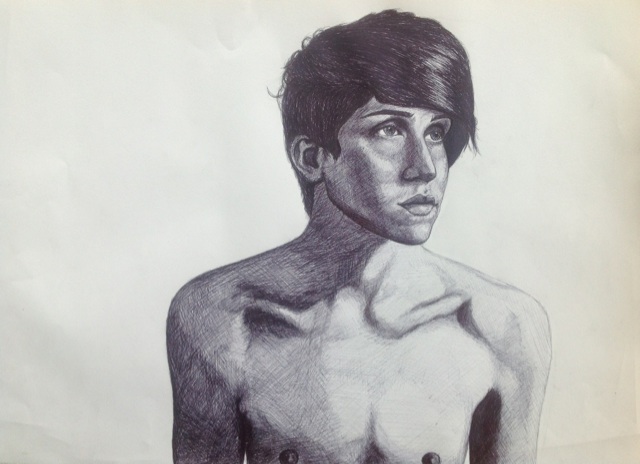 Biro drawing fro art coursework