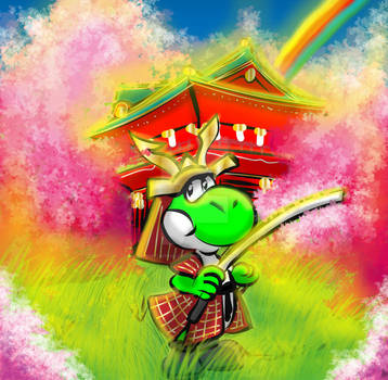 Yoshi with Samurai-sword