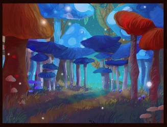 Mushroom forest by RainbowPhilosopher