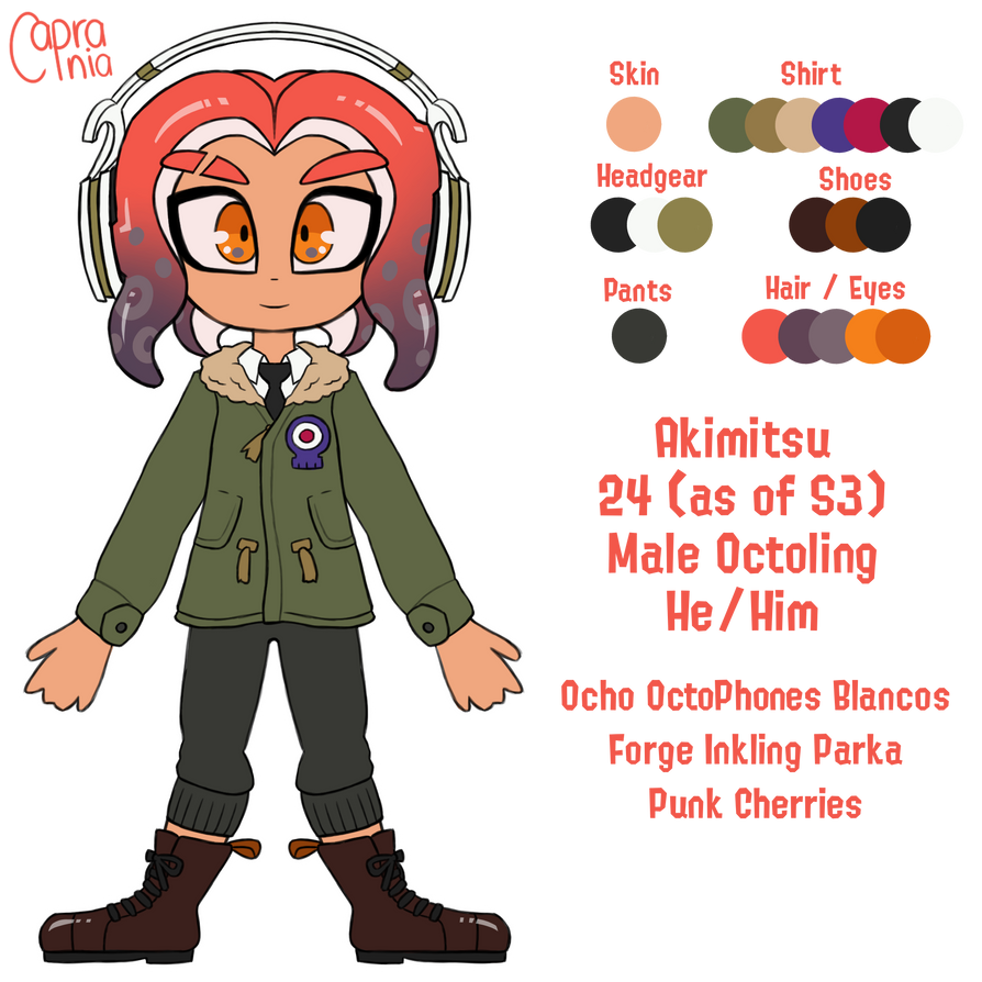 Splatoon Reference Akimitsu Reference Sheet (Splatoon 3) by Caprania on DeviantArt