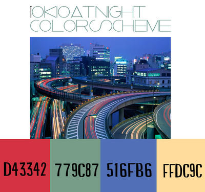 Tokyo Theme Color Tokio At Night, color scheme. by imbalancedme on DeviantArt