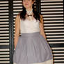 Gray and cream pleated skirt