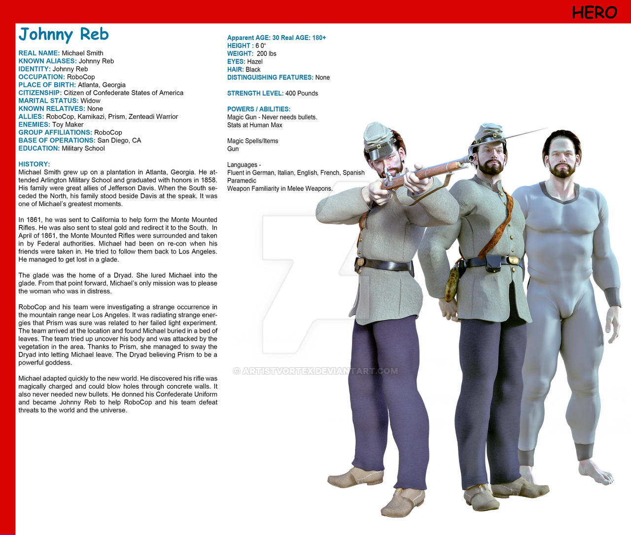 RU HERO Johnny Reb by ArtistVortex on DeviantArt