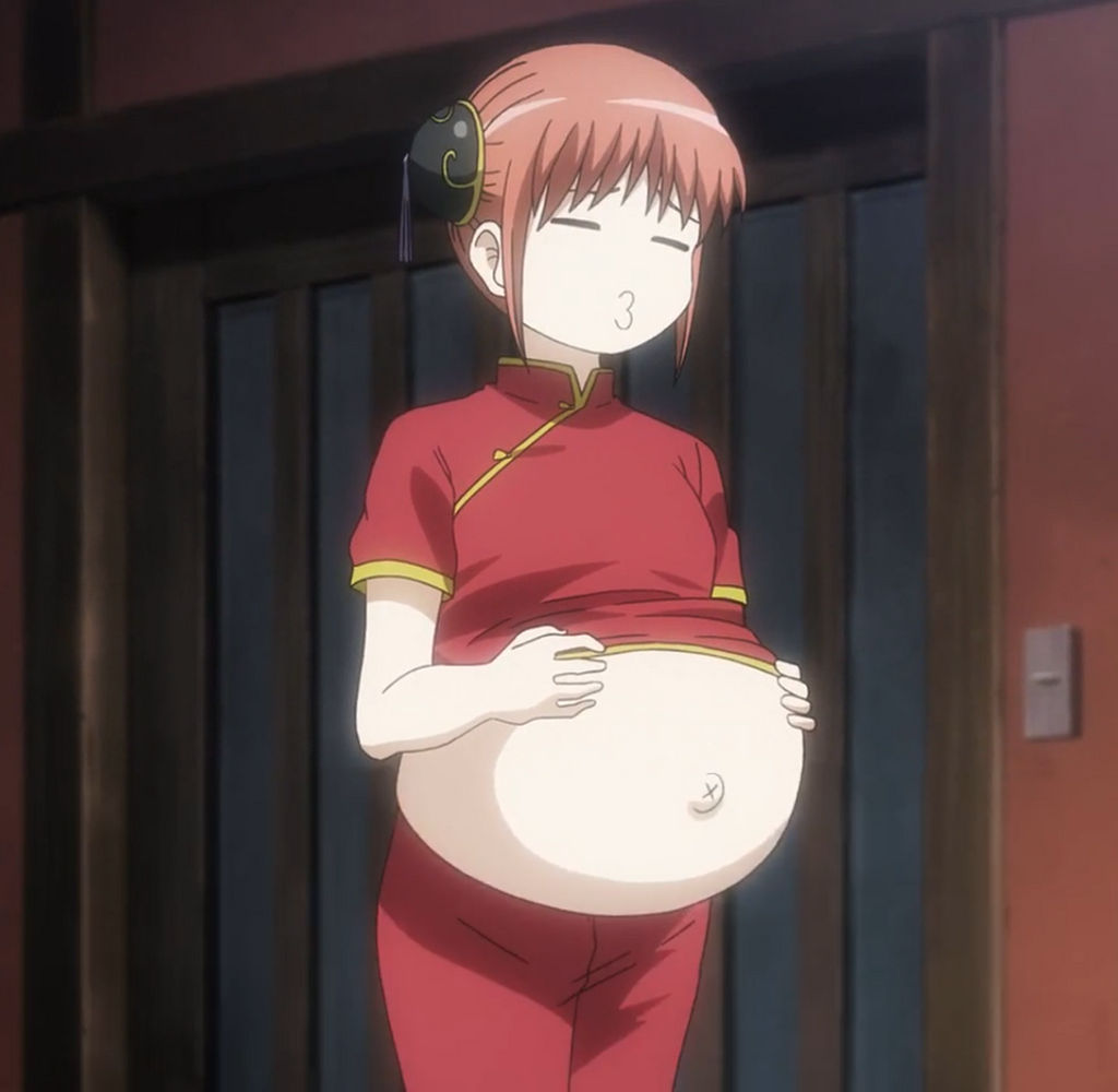 Girl stuffed belly