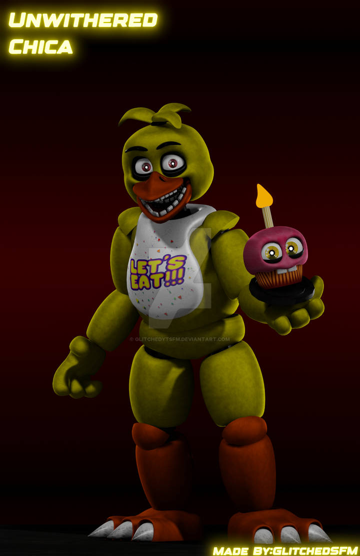 Unwithered Chica Render by GlitchedYTSFM on DeviantArt