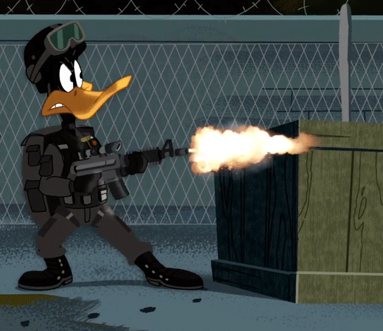 Daffy Duck Shot Gif