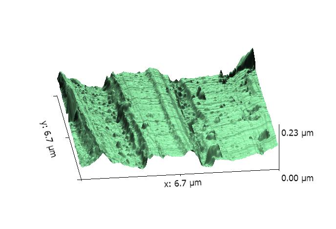 6.7 micro meter steel surface AFM image