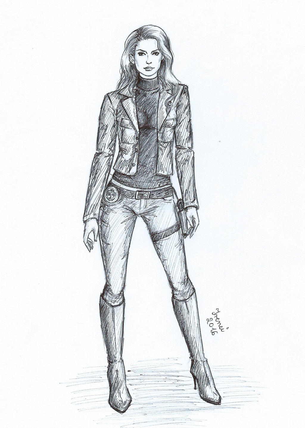 Woman Inspector Draw Female detective - concept by irenei on DeviantArt