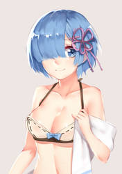 rem in swimming suit