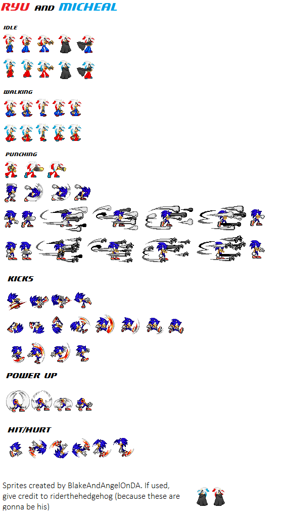 Ryu And Michael Sprite Sheet (incomplete) by BlakeAndAngelOnDA on ...
