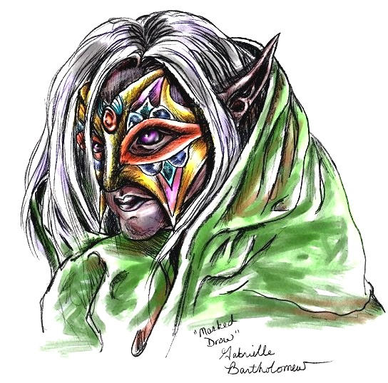 Masked Drow Colored1 by minaah71 on DeviantArt