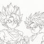 Goten and Trunks (lineart)