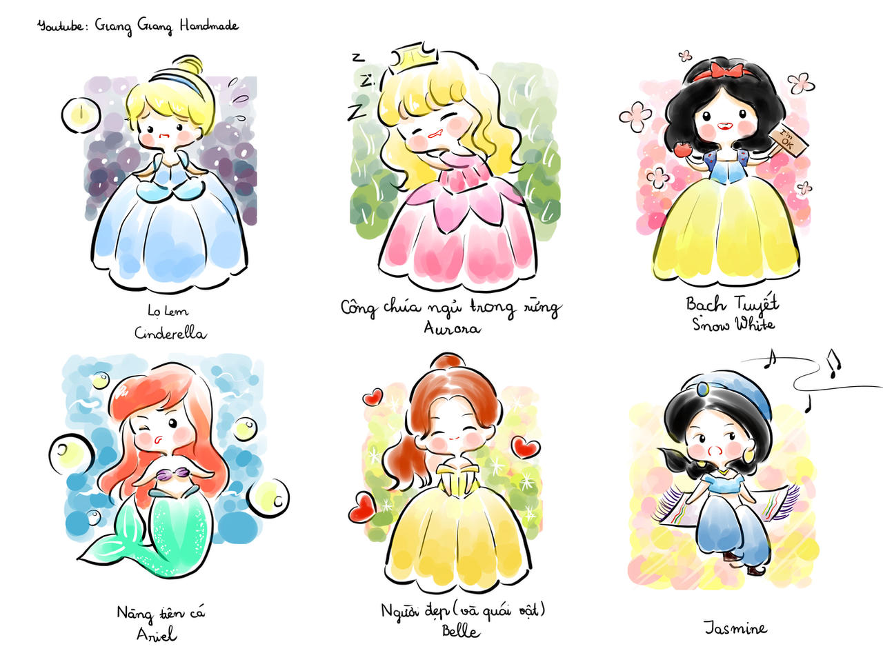 How to draw Disney princess Chibi chibi tutorial by ...