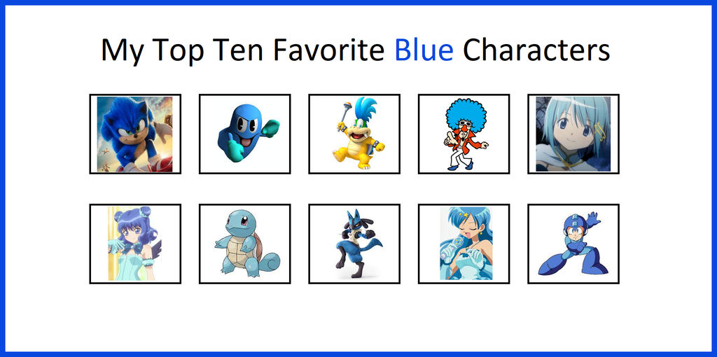 My Top 10 Favorite Blue Characters by jlanglet on DeviantArt