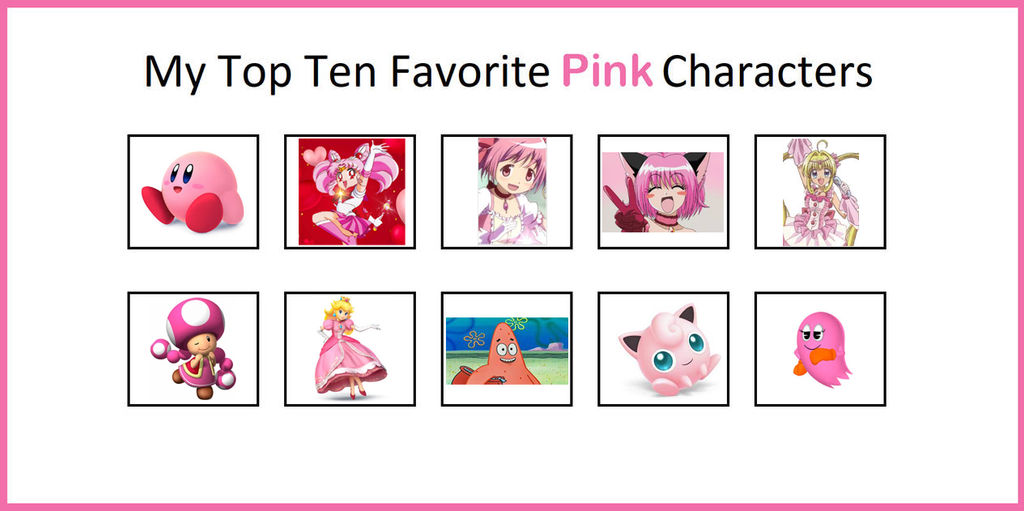 Pink Deviantart My Top 10 Favorite Pink Characters by jlanglet on DeviantArt