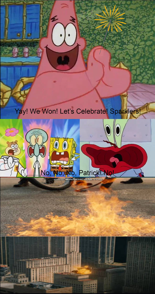 Patrick Exploding Stuff Patrick Blows Up the Streets by jlanglet on DeviantArt