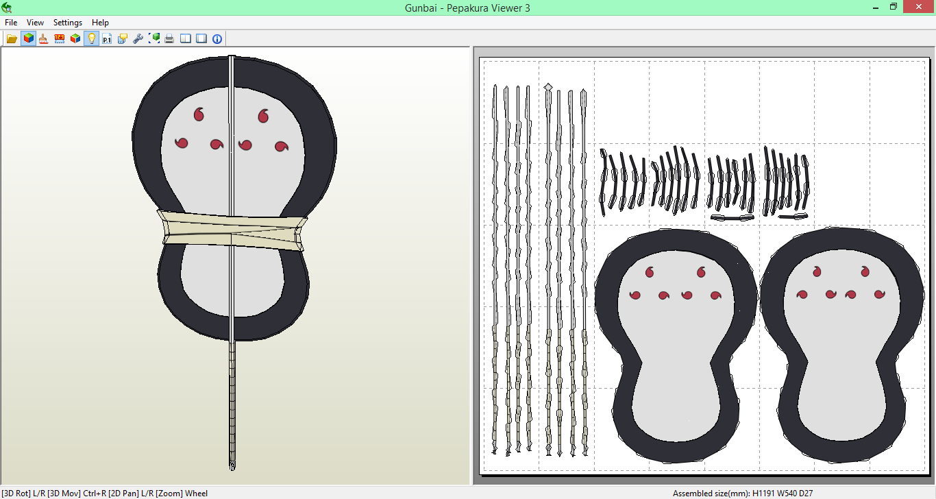 Gunbai Papercraft [DOWNLOAD]