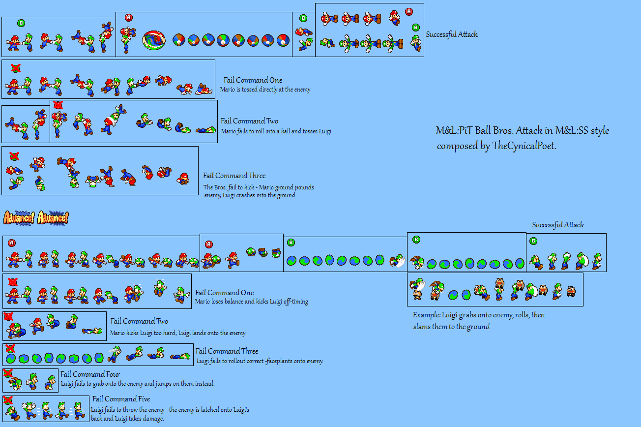 Mario and Luigi - Ball Bros. Attack (MLSS-style)