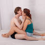 Sitting Couple Embrace - Kiss  02
