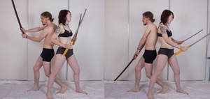 Duo Sword Stances (Back To Back) 02
