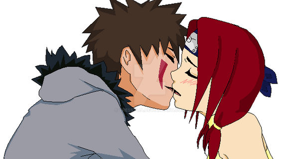 Naruto OC Akino x Kiba/Kissing by tressylia on DeviantArt