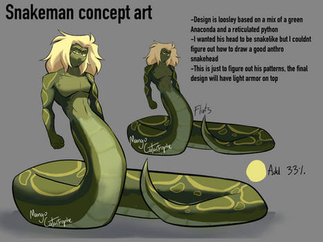 Snake man concept art for a comic I wanna make