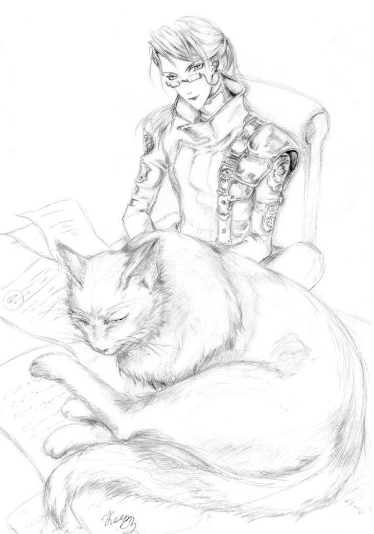 He and his cat