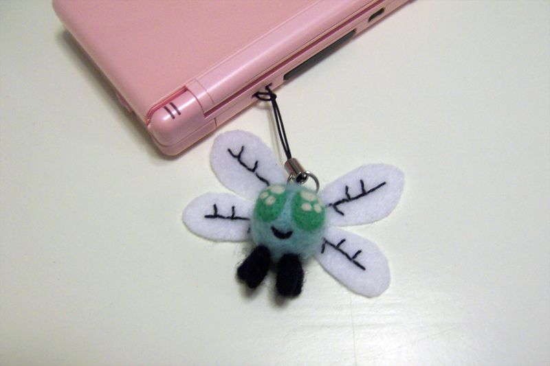 Needle felted Parasprite cell phone charm