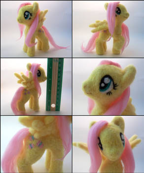 Fluttershy posable needle felted plush