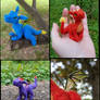 Posable mini needle felted dragons