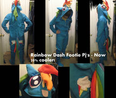 Rainbow Dash footsie pj's   Now 20 percent cooler!