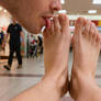Shopping center public feet licking - part #1