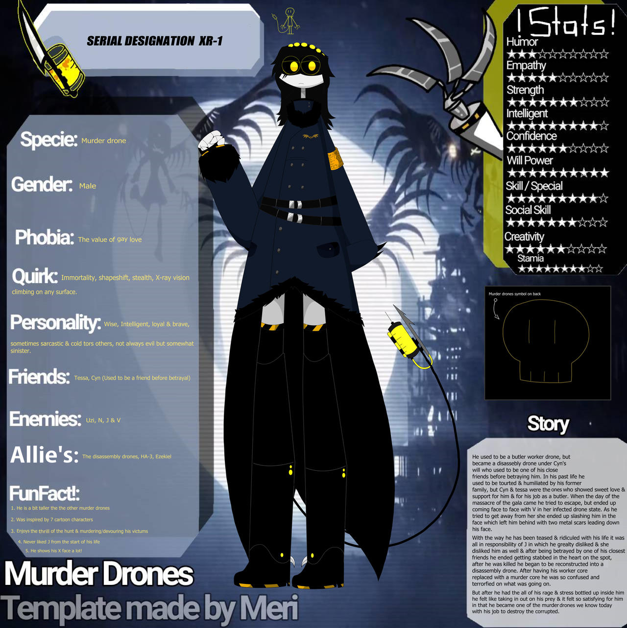 Serial Designation XR-1 (Murder drone OC template) by KuwoShiZilla on ...